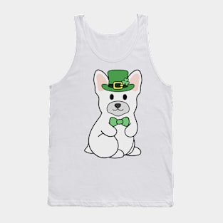 St Patrick French Bulldog White Tank Top